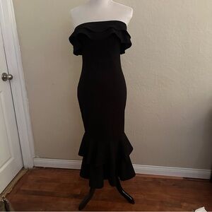 Lulus Elegant Black Off-Shoulder Dress